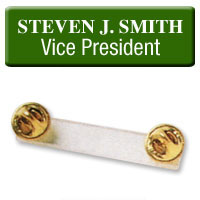 1-1/2 x 3 PLASTIC ENGRAVED NAME BADGES WITH MILITARY CLUTCH FASTENER