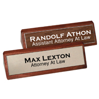 2 X 10 PLASTIC ENGRAVED PLASTIC/WALNUT BLOCK SIGN